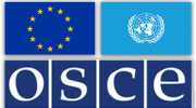 Euroopan unioni lippu, YK lippu, OSCE logo